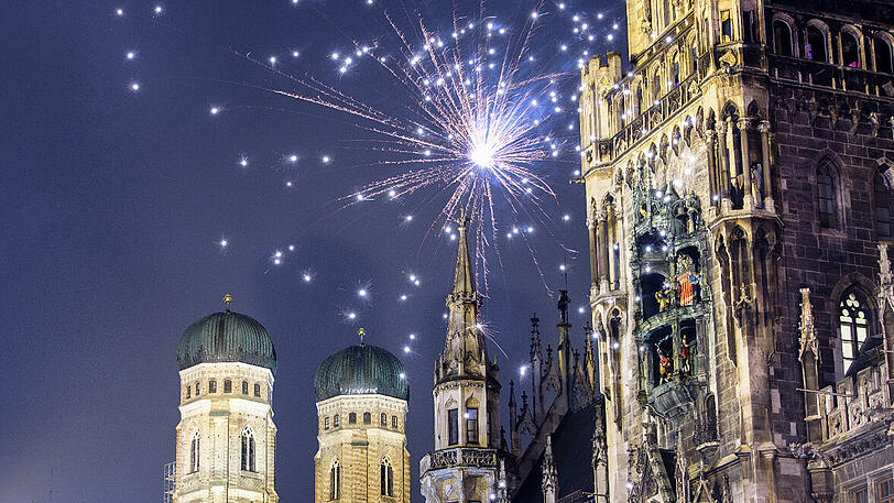 Die Idylle trügt: Jahreswechsel 2018/2019 auf dem Münchner Marienplatz.