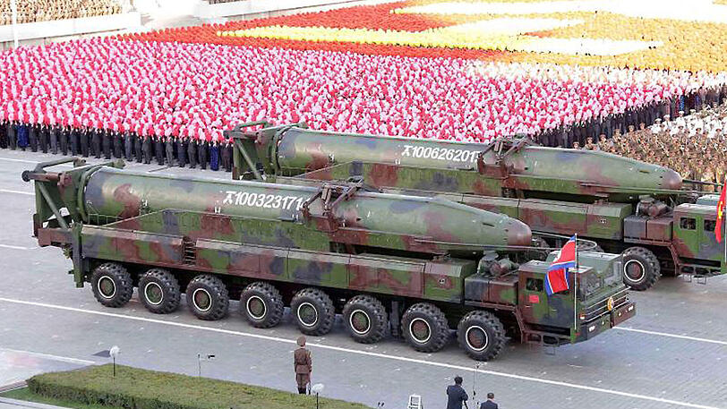 Militärparade in Pjöngjang: Nordkorea rasselt immer wieder mit dem Säbel.