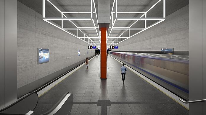Der Geist jeder Station soll bleiben: Dem Test-Bahnhof Giselastraße fehlt noch das geplante moderne Lichtgerüst mit LED-Lampen.