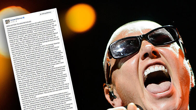 Sinead O'Connor teilt kräftig aus - gegen ihren Ex und ihre Kinder. Sinead O'Connor teilt kräftig aus - gegen ihren Ex und ihre Kinder.