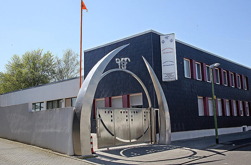 In diesem Sikh-Gebetshaus in Essen wurde ein Sprengsatz gezündet.