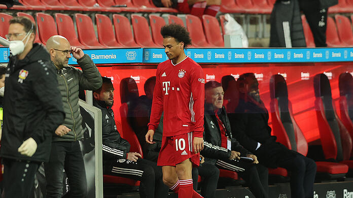 Leroy Sané wurde gegen Bayer Leverkusen ein- und wieder ausgewechselt.