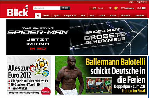 So titeln die deutschsprachigen Zeitungs-Websiten nach dem 1:2 der DFB-Elf gegen Italien.