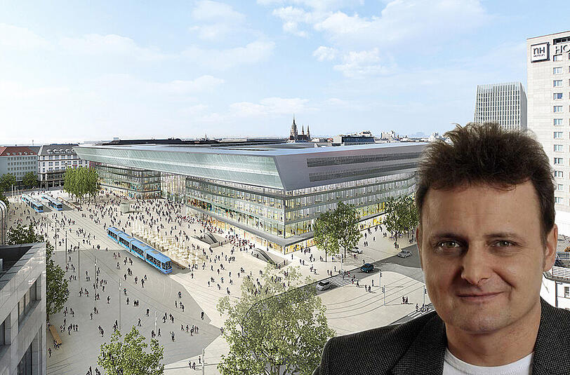 So sieht der Entwurf des Architekturbüros Auer Weber aus. AZ-Vize-Chefredakteur zur Hauptbahnhof-Debatte.