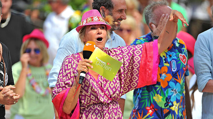 Beliebt und in Party-Stimmung: "ZDF-Fernsehgarten"-Moderatorin Andrea Kiewel