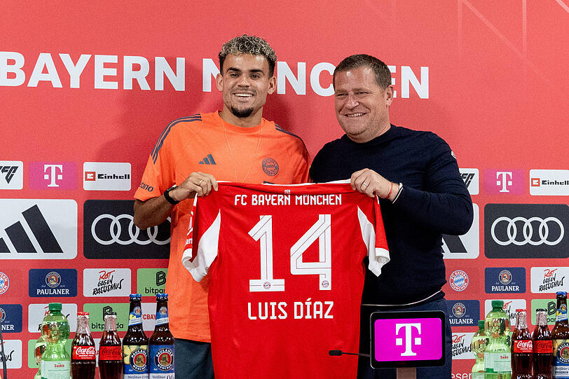 Sportvorstand Max Eberl konnte bei der Vorstellung von Luis D&iacute;az noch nicht ahnen, welche Potenziale er neben dem Platz hat.