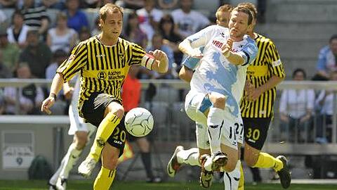 Werden keine Teamkollegen nächste Saison:  Matthias Lehmann (l.) und Löwe Benny Lauth.