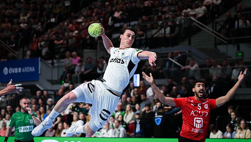 Miro Schluroff gab im M&auml;rz 2025 sein Deb&uuml;t im DHB-Team.