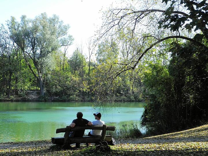Idyllisches Fleckerl: Der Poschinger Weiher in Unterföhring ist nicht so überlaufen wie viele andere Badeseen der Stadt.