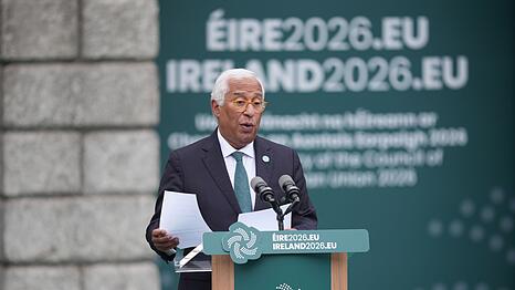 Neben Selenskyj war auch EU-Ratspr&auml;sident Ant&oacute;nio Costa zu Gast in Dublin.