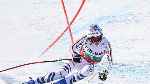 Skifahrerin Viktoria Rebensburg in Aktion. Foto: Giovanni Auletta/AP/dpa/Archivbild