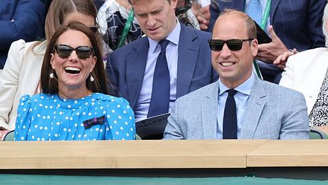 Herzogin Kate und Prinz William in den Zuschauerrängen in Wimbledon.
