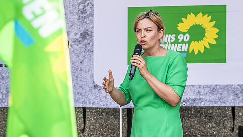 Immer im Einsatz: Katharina Schulze bei einer Kundgebung.