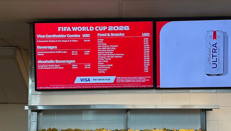 Diese Preise erwarten die DFB-Fans im Stadion von Houston. Diese Preise erwarten die DFB-Fans im Stadion von Houston.