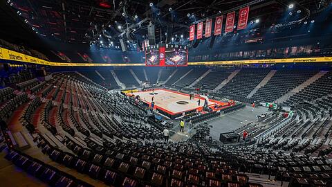 Der neue SAP Garden im Basketball-Modus.