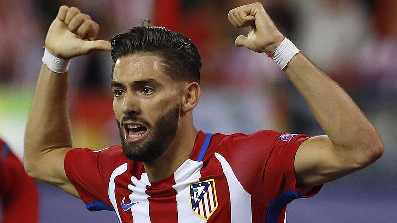 28. September 2016: Yannick Carrasco bejubelt seinen Treffer zum 1:0 für Atlético Madrid gegen den FC Bayern im Champions-League-Gruppenspiel.