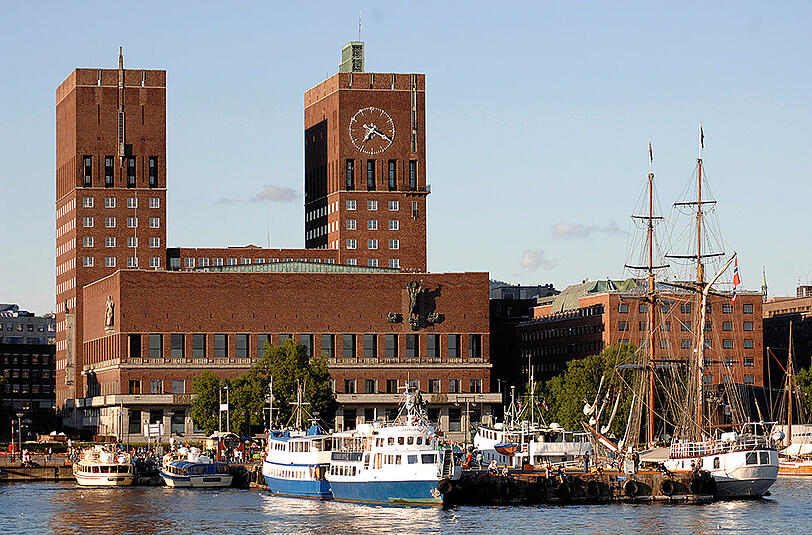 Platz vier: Norwegen. Das Rathaus ist das Wahrzeichen der Hauptstadt Oslo.