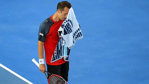 Ein Bild sagt mehr als 1000 Worte. Ein frustrierter Philipp Kohlschreiber verliert gegen den Australier Tomic in der zweiten Runde der Australian Open.