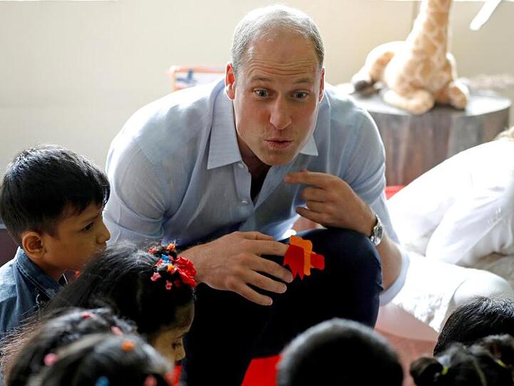 Prinz William in einem SOS-Kinderdorf.