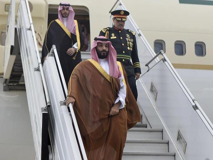 Mohammed bin Salman, Kronprinz von Saudi-Arabien, nach der Landung in Buenos Aires.
