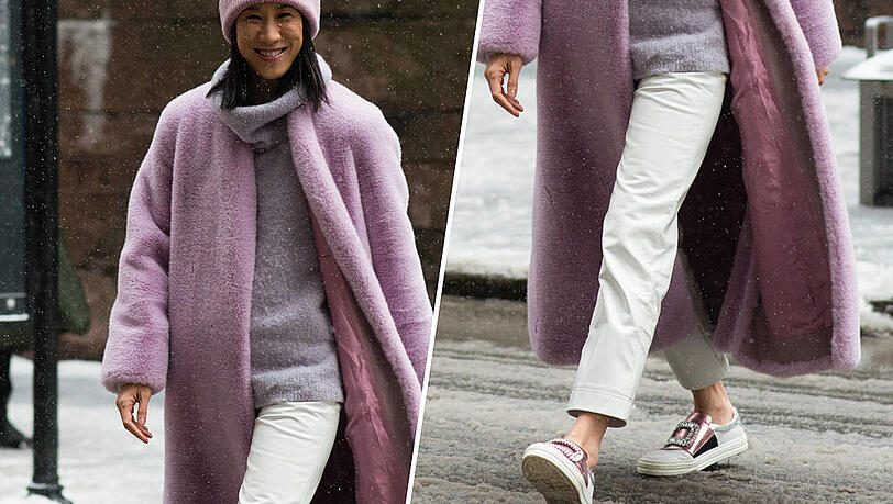 Eva Chen, Direktorin für Mode-Partnerschaften bei Instagram, will auch im Winter nicht auf Sneaker verzichten Eva Chen, Direktorin für Mode-Partnerschaften bei Instagram, will auch im Winter nicht auf Sneaker verzichten