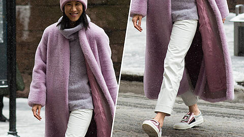 Eva Chen, Direktorin für Mode-Partnerschaften bei Instagram, will auch im Winter nicht auf Sneaker verzichten