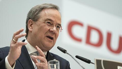 Armin Laschet gibt im Anschluss an die Sitzung des CDU-Präsidiums eine Pressekonferenz.