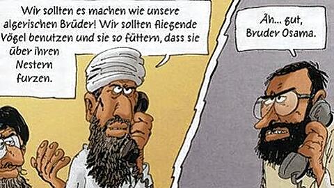 ie kleinen Tücken des Terrors: Autor Mohamed Sifaoui und der Zeichner Philippe Bercovici zeigen Osama bin Laden von seiner eher schwachen Seite.