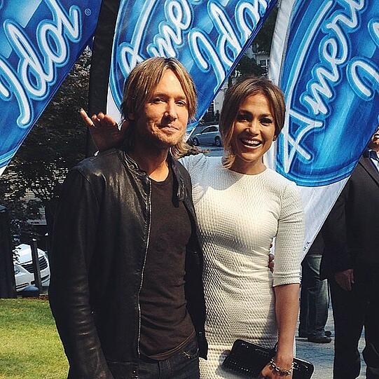 Keith Urban und Jennifer Lopez am Set von der Casting-Show American Idol
