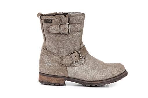 Bikerboot aus metallisiertem Veloursleder von CLIC!