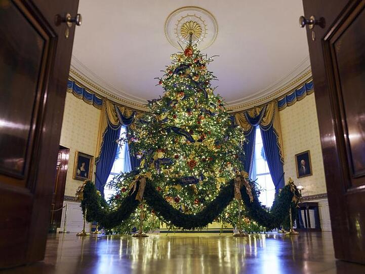 Üppig geschmückt: der offizielle Weihnachtsbaum des Weißen Hauses.