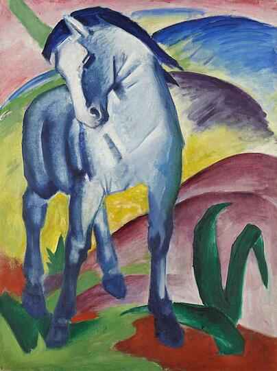 Keine Sorge, Franz Marcs berühmtes "Blaues Pferd I" von 1911 bleibt auch während der Londoner Ausstellung im Lenbachhaus.