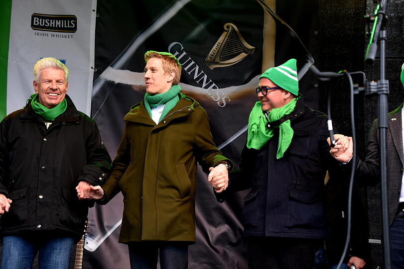 Zwei von dreien haben es in die Stichwahl geschafft: Dieter Reiter, Dominik Krause und Clemens Baumg&auml;rtner im Wahlkampf 2026.