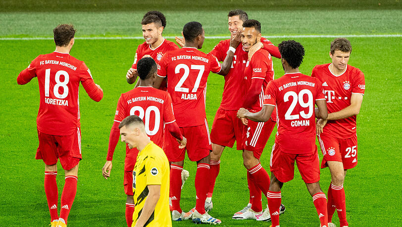 Feiert der FC Bayern wie zuletzt so häufig in der Allianz Arena ein Schützenfest gegen den BVB? Am Samstag könnten die Münchner mit einem Sieg die zehnte Meisterschaft in Folge perfekt machen. (Archivbild, März 2021)