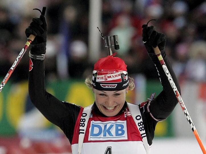 Auch sie will wieder jubeln, vor allem in Vancouver: Biathlon-Star Magdalena Neuner.