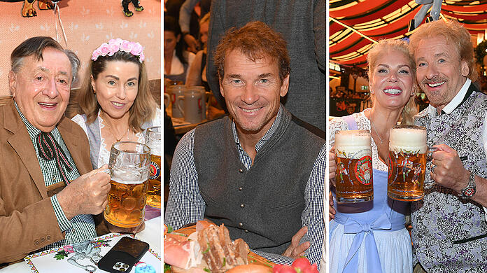 Auch auf der Wiesn 2022 sind wieder jedem Menge Promis beim Feiern.