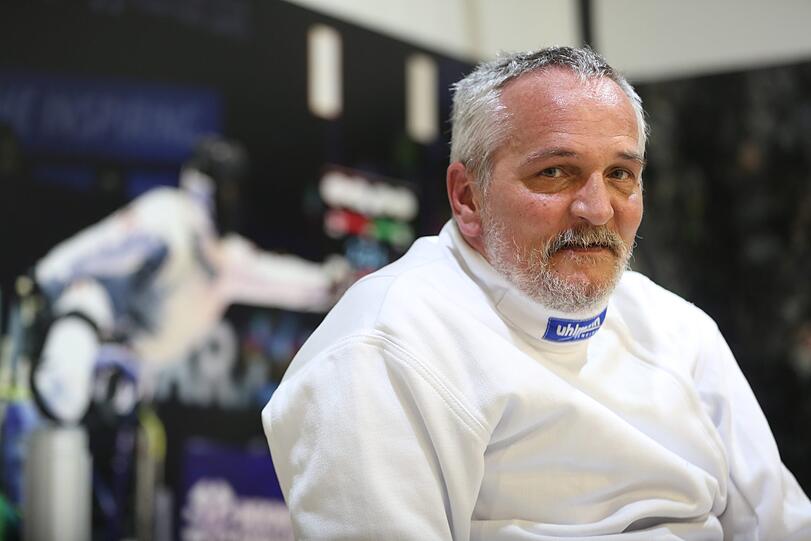 Fecht-Sportler Didier Junk sitzt seit neun Jahren im Rollstuhl.