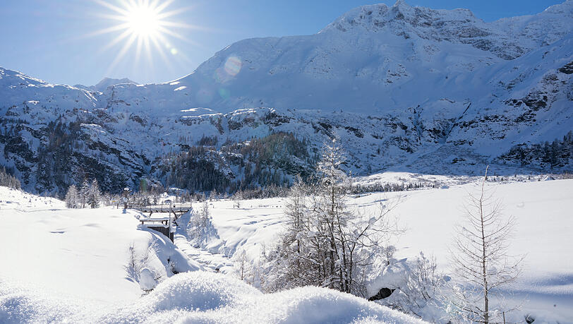 Talschluss Kolm Saigurn - hier zeigt sich auf eindrucksvolle Weise die Schönheit des Winters.