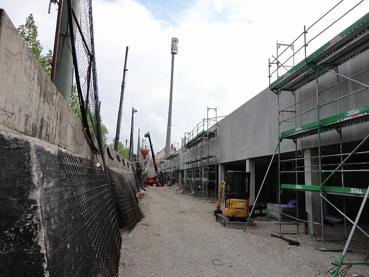Der Umbau des Grünwalder Stadions schreitet voran.