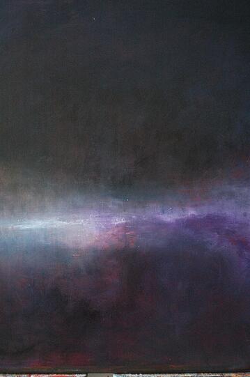 "Silent rain" heißt dieses Gemälde, das in der Ausstellung zu sehen ist.