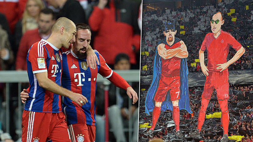 "Die beiden haben in dem Alter auch Weisheit gefunden." Bayern-Präsident Uli Hoeneß über Arjen Robben (l.) und Franck Ribéry.