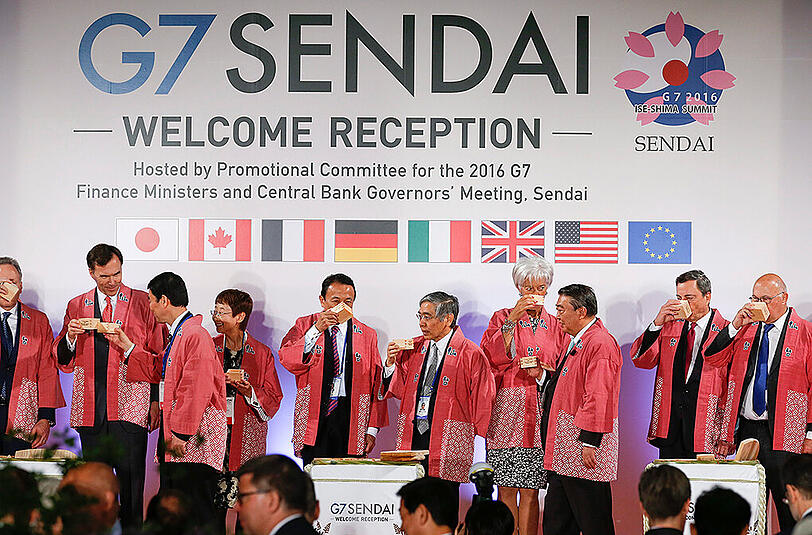 Finanzminister der G7-Länder beraten im japanischen Sendai über Wirtschaftswachstum. Zur G7 gehören die USA, Japan, Deutschland, Großbritannien, Frankreich, Kanada und Italien. Foto: Kimimasa Mayama