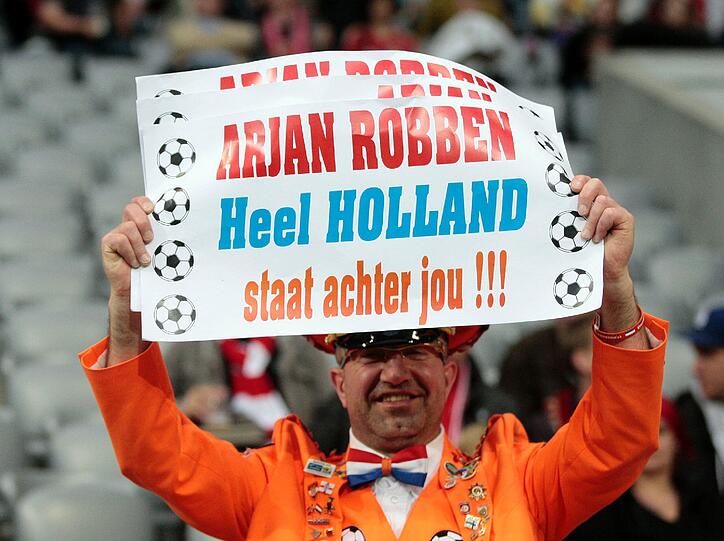 Auch dieser Holland-Fan zeigte Robben seine Sympathie.