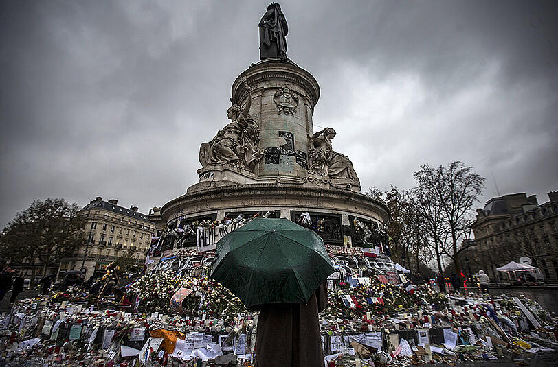 Place de la Republique in Paris: Gedenken an die Opfer der Anschläge vom 13. November 2015.