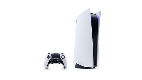 Die PlayStation 5 von Sony, hier mit dem im Rahmen der Gamescom gerade angekündigten DualSense Edge Wireless-Controller.