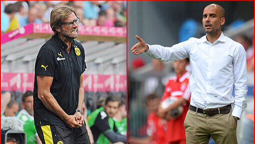 FC Bayern gegen Borussia Dortmund im DFB-Pokalfinale - das ist auch das Duell Jürgen Klopp (l.) gegen Pep Guardiola. FC Bayern gegen Borussia Dortmund im DFB-Pokalfinale - das ist auch das Duell Jürgen Klopp (l.) gegen Pep Guardiola.