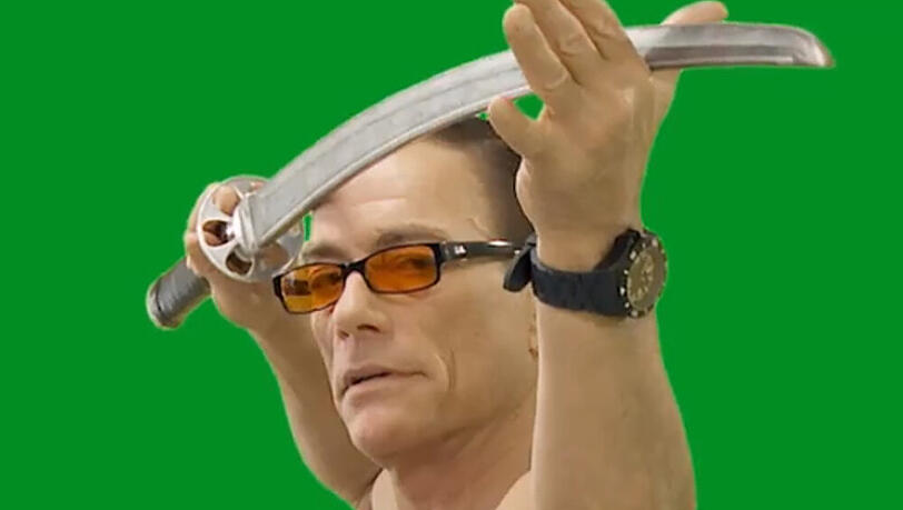 Jean-Claude Van Damme vor dem Greenscreen Jean-Claude Van Damme vor dem Greenscreen