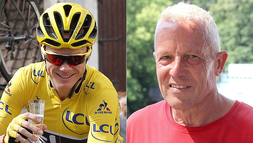 "Er ist sicher nicht der Held, der den Radsport in neue Höhen fährt", sagt Deutschlands Rad-Ikone Didi Thurau (rechts) über Chris Froome. "Er ist sicher nicht der Held, der den Radsport in neue Höhen fährt", sagt Deutschlands Rad-Ikone Didi Thurau (rechts) über Chris Froome.