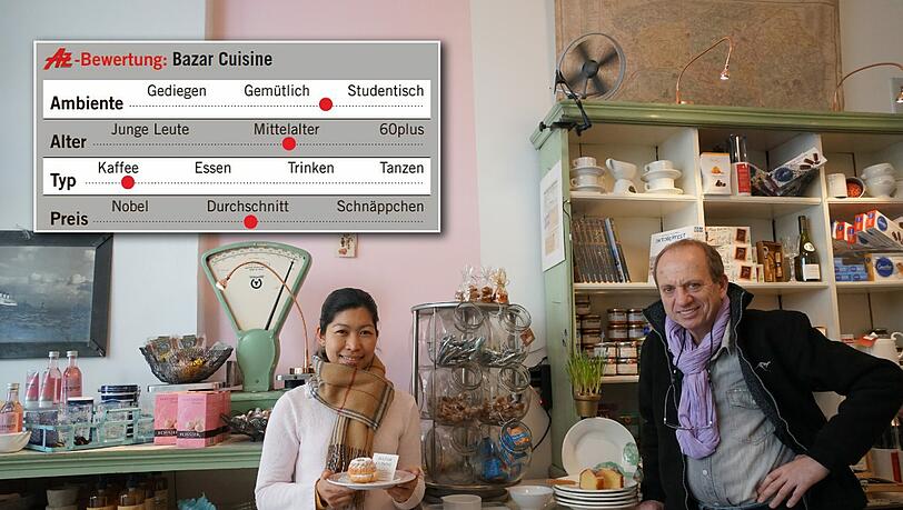 Mitarbeiterin Maria (l.) und Inhaber Harry Bischof im der neu eröffneten Bazar Cuisine. Mitarbeiterin Maria (l.) und Inhaber Harry Bischof im der neu eröffneten Bazar Cuisine.