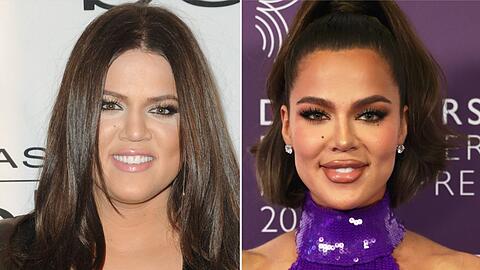 Khloé Kardashian 2010 (l.) und 2025.